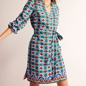 NEW Boden Cleo Tie Waist Linen Dress US 10